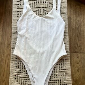 Vitamin A White Ribbed One Piece Swimsuit